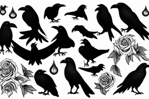 inky raven tattoo idea