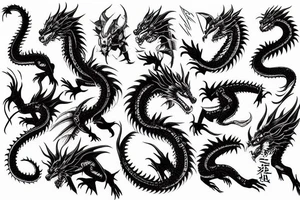 japan dragon cyberpunk tattoo idea