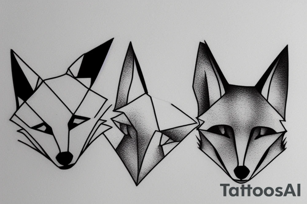 A fox origami tattoo idea