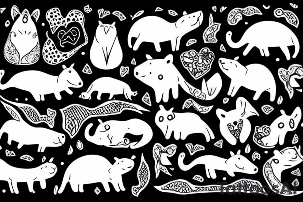 Hippo and a fox tattoo idea