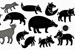 Hippo and a fox tattoo idea