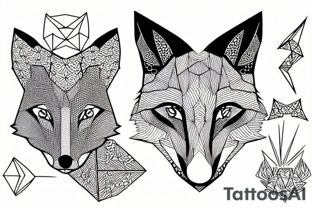A fox in origami tattoo idea