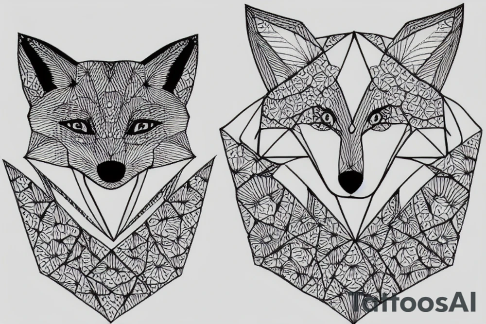 A fox in origami tattoo idea