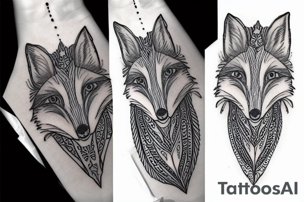 Fox mandal tattoo idea
