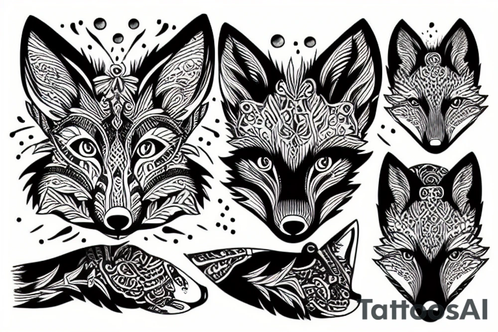 Fox mandal tattoo idea