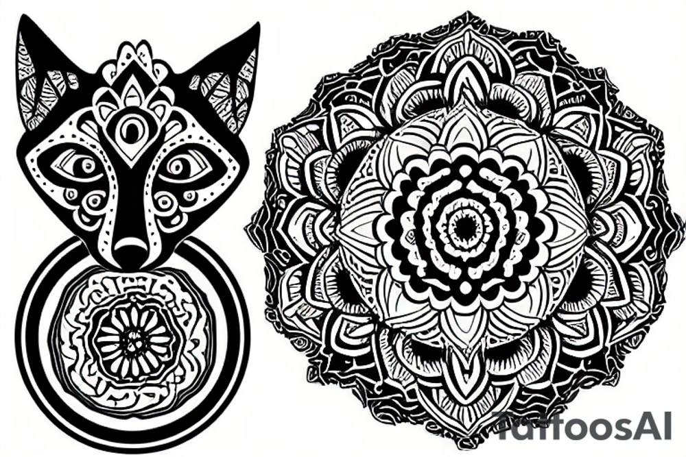 Fox mandala tattoo idea