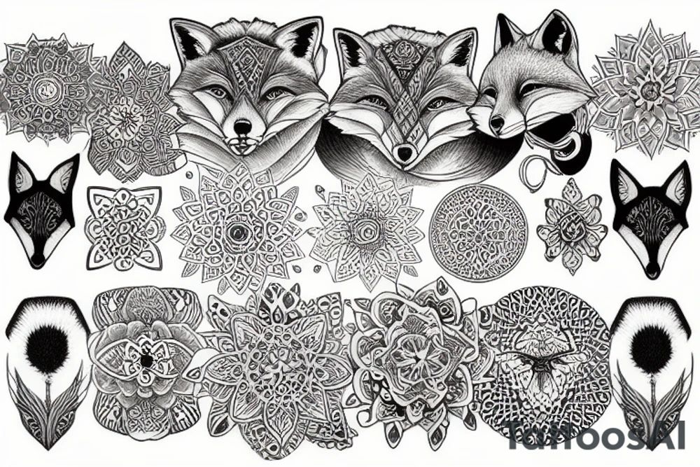 Fox mandala tattoo idea