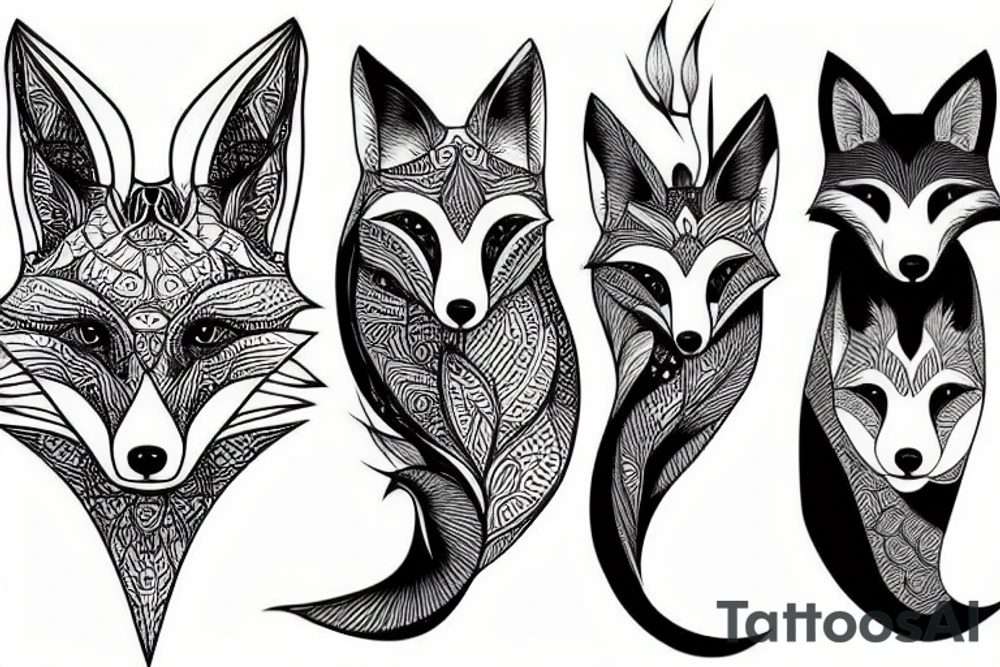 Fox origami tattoo idea