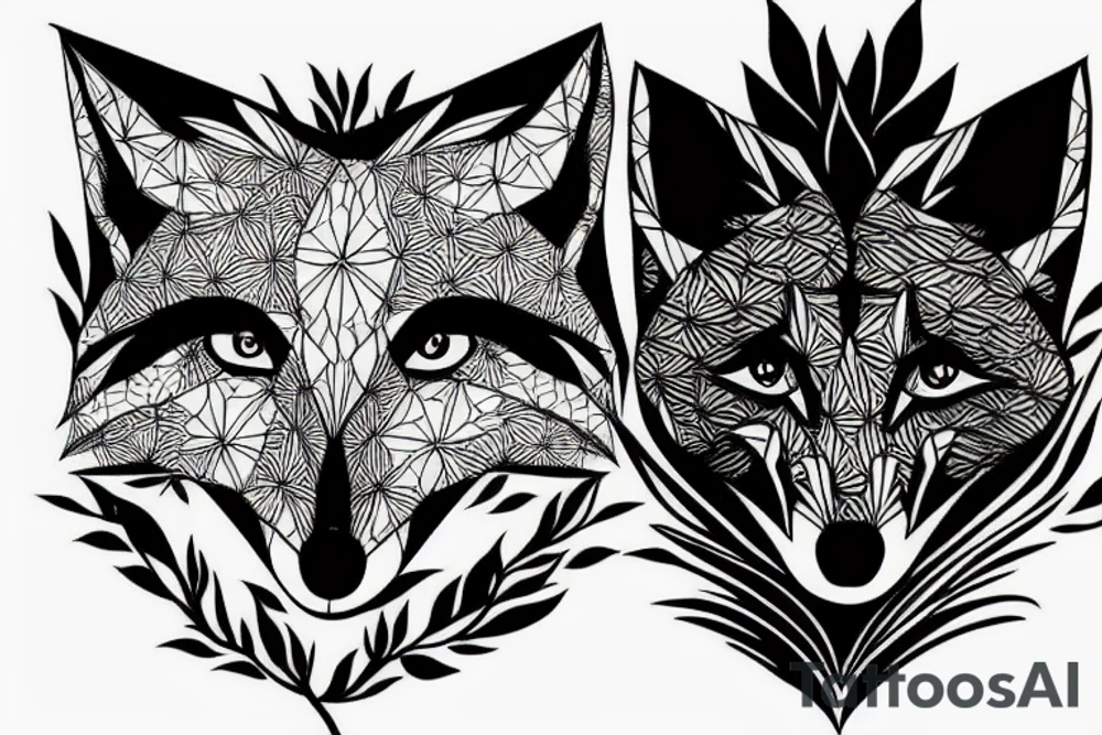 Fox origami tattoo idea