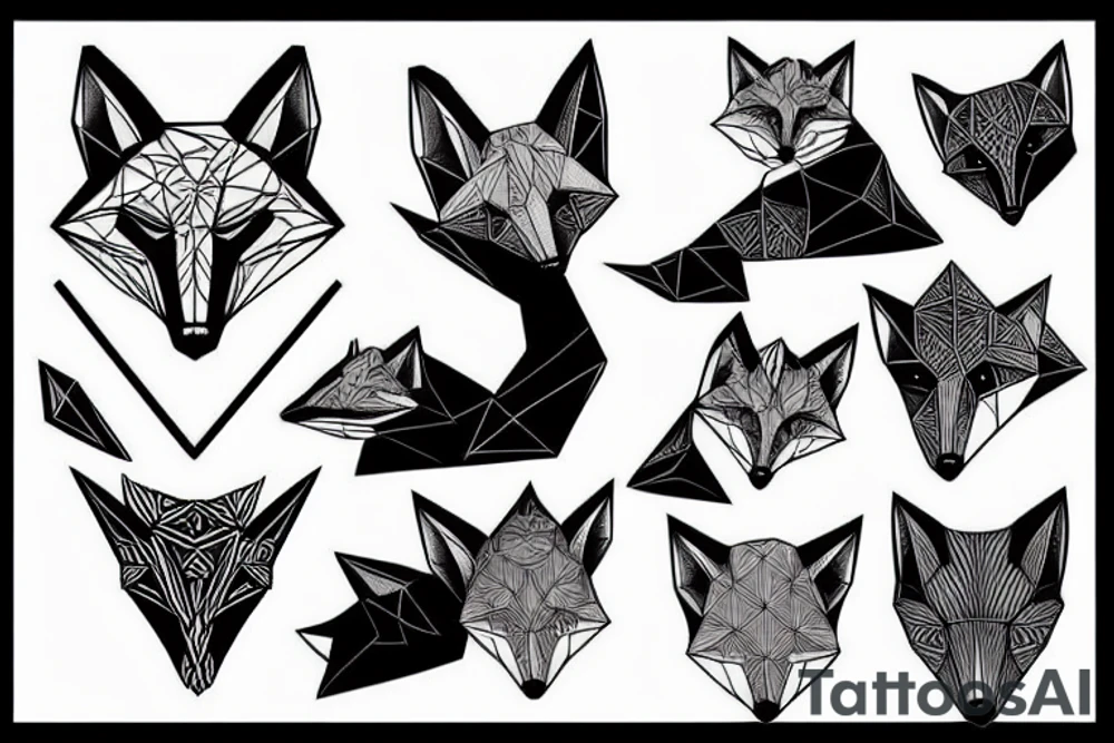 Fox origami tattoo idea