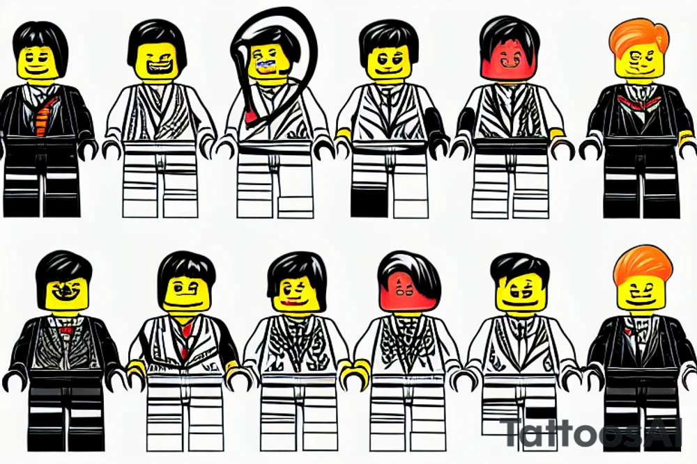 Lego Figure assembly tattoo idea
