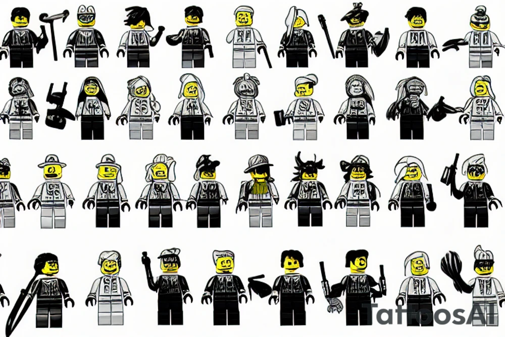 Lego Figure assembly tattoo idea