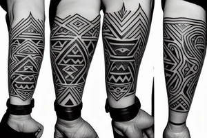 tribalbtatoo arm band  design with phaded geometrical shapes tattoo idea