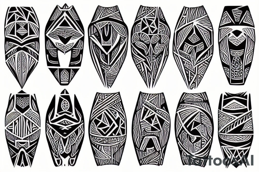 tribalbtatoo arm band  design with phaded geometrical shapes tattoo idea