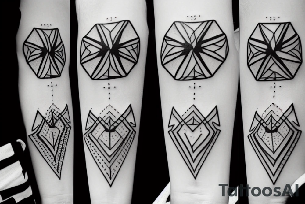 Minimal Geometric detailed tattoo idea