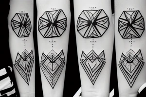 Minimal Geometric detailed tattoo idea