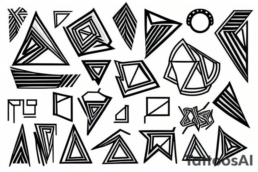 Minimal Geometric detailed tattoo idea