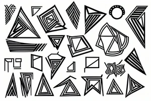 Minimal Geometric detailed tattoo idea