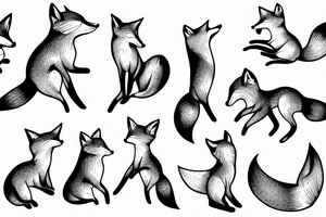 jumping fox whipshading tattoo idea