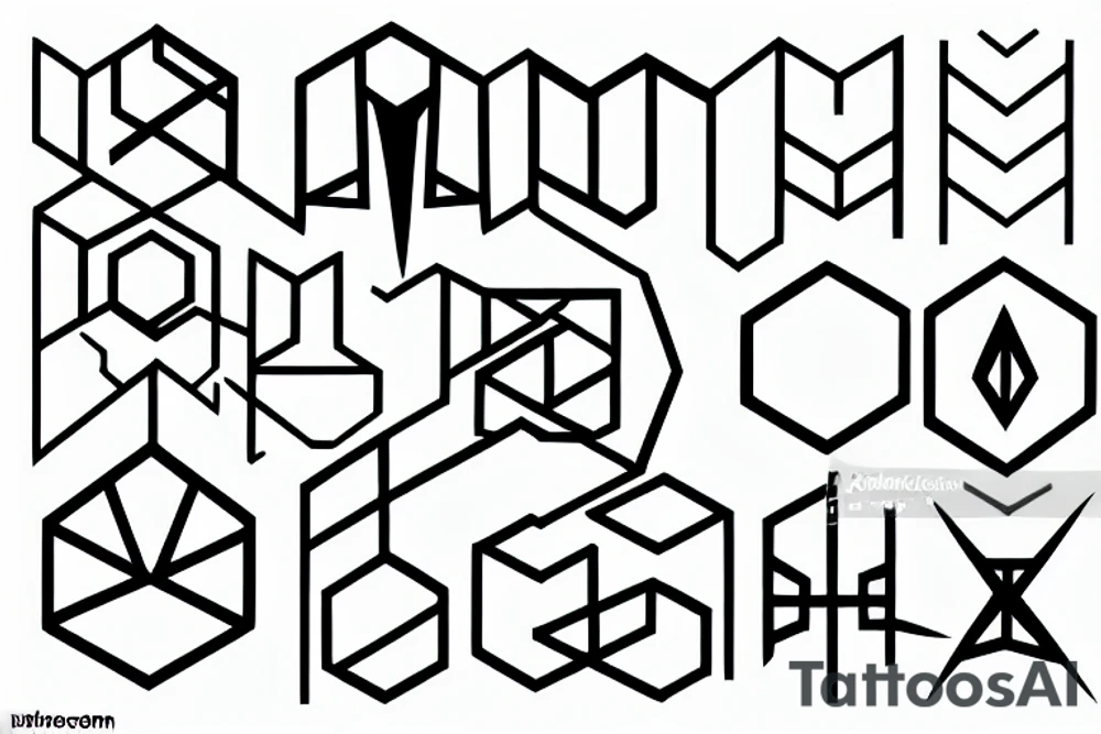 Minimal Geometric detailed tattoo idea