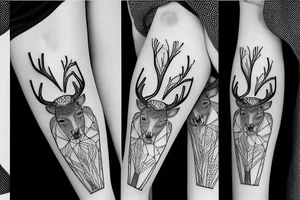 Male deer music tattoo idea