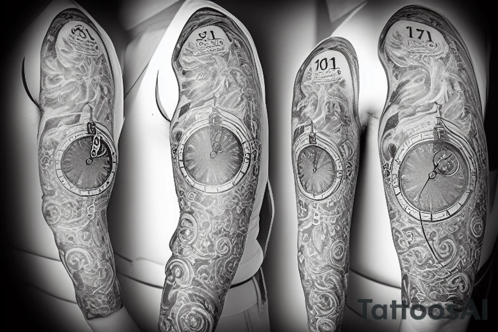 A pocket watch with currency symbols for numbers tattoo idea