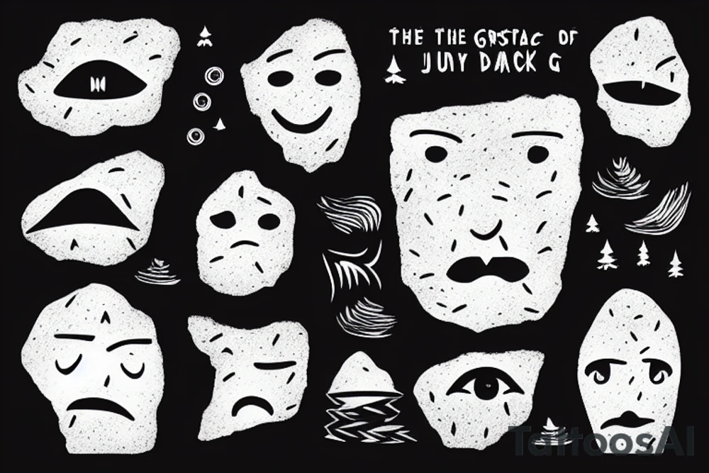 A MAJESTIC ROCK FORMATION RESEMBLING A FACE IS IDEALISED BY A BOY WHO TAKES IT AS HIS IDEAL OF GREATNESS, AND AS HE GROWS UP, BEGINS TO LOOK LIKE IT tattoo idea