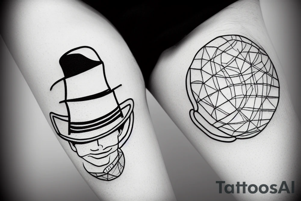 Earth wearing a top hat tattoo idea
