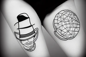 Earth wearing a top hat tattoo idea
