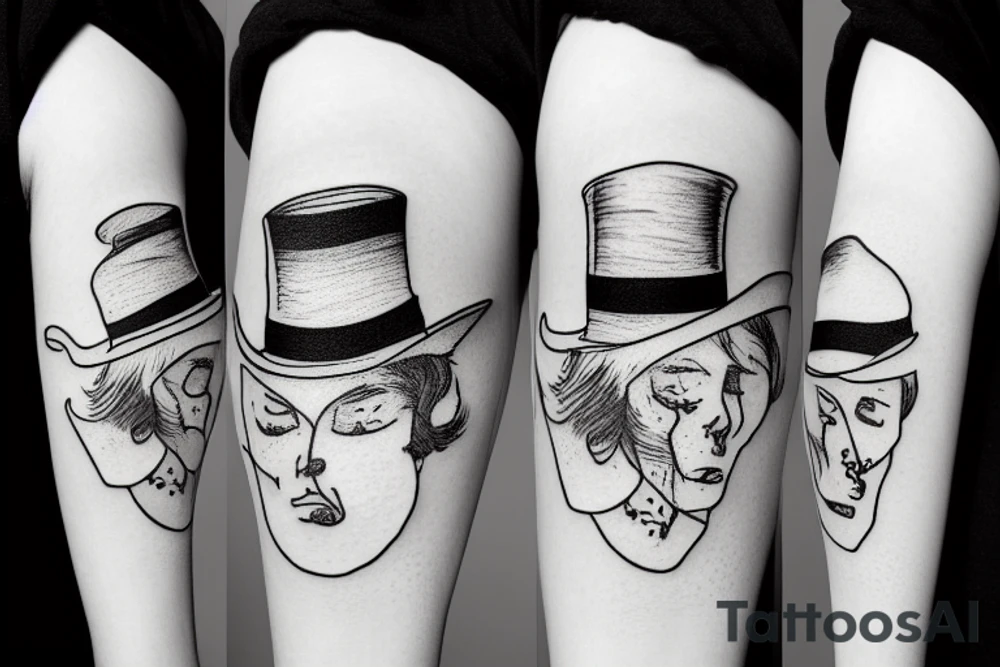 Earth wearing a top hat tattoo idea