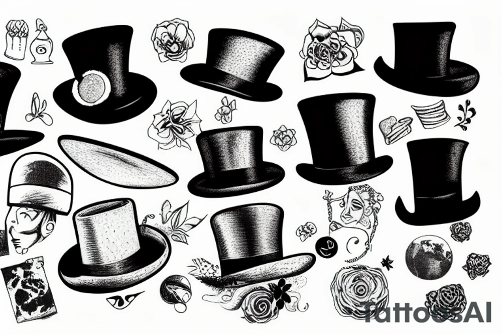 Earth wearing a top hat tattoo idea
