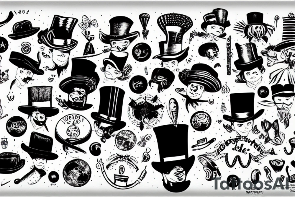 Planet Earth wearing a top hat tattoo idea