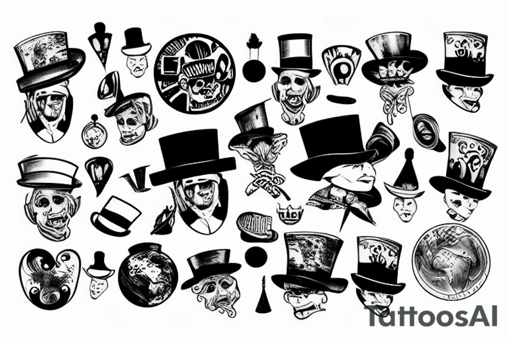 Planet Earth wearing a top hat tattoo idea