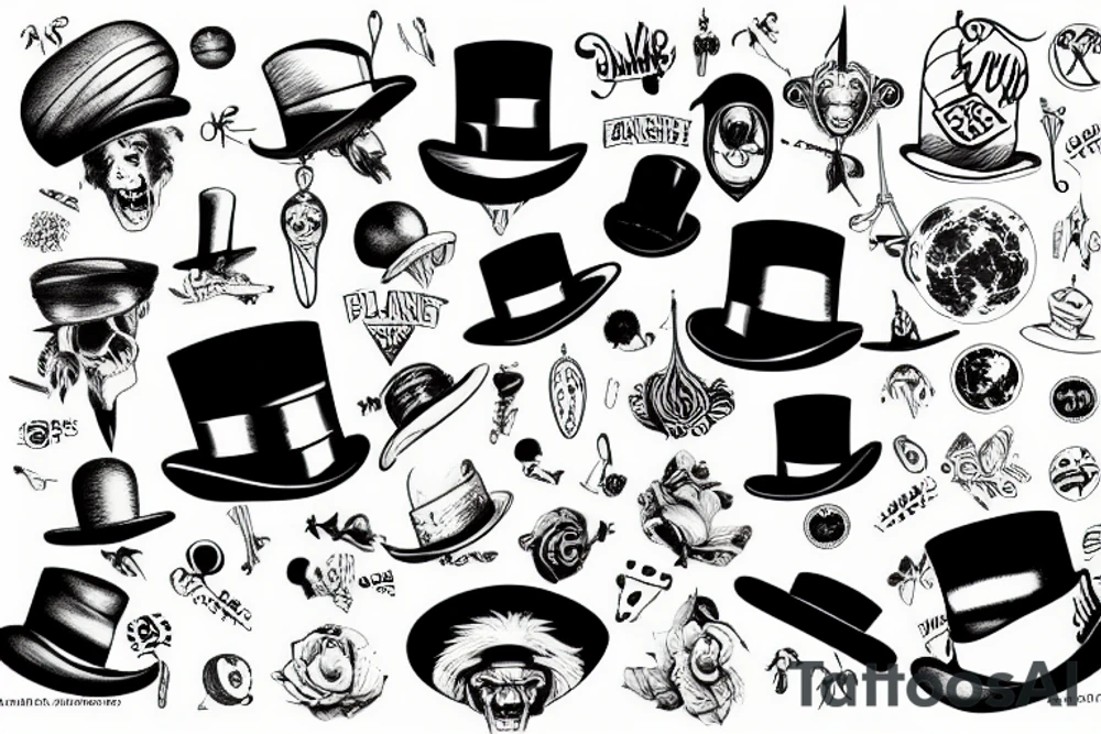Planet Earth and a top hat tattoo idea