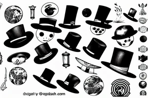 Planet Earth and a top hat tattoo idea