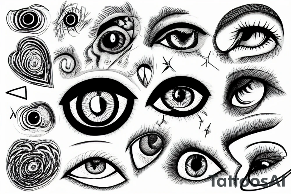 An eye inside a heart tattoo idea