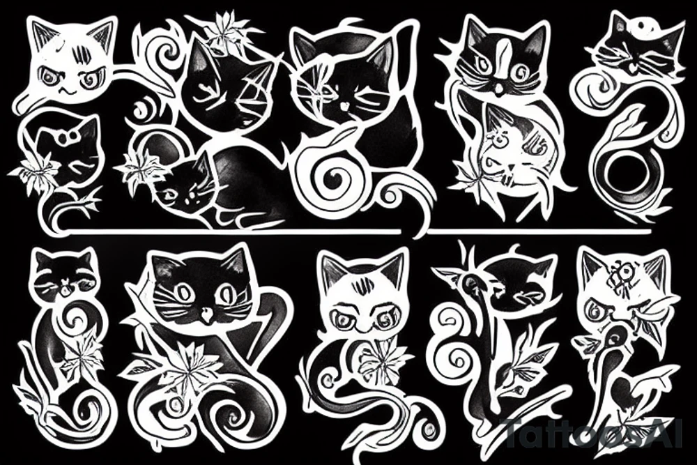 Black cat tattoo idea