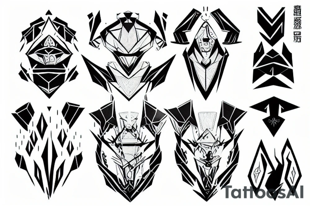 dynamic linear space armor tattoo idea