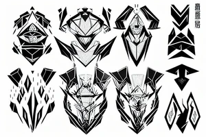dynamic linear space armor tattoo idea