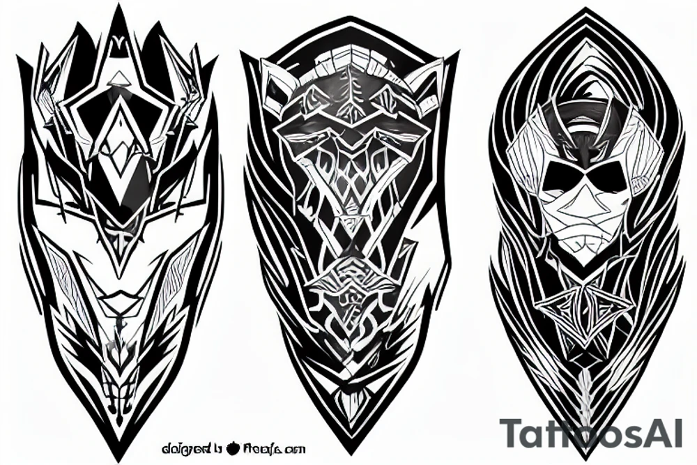 dynamic linear space armor tattoo idea