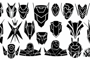 dynamic linear minimal space armor tattoo idea