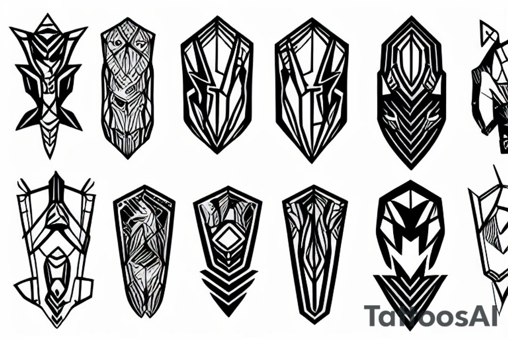 dynamic linear minimal space armor tattoo idea