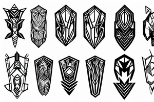 dynamic linear minimal space armor tattoo idea