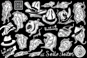 a chilli pepper wearing a hat while riding a horse tattoo idea