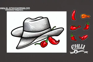 a chilli pepper wearing a hat while riding a horse tattoo idea