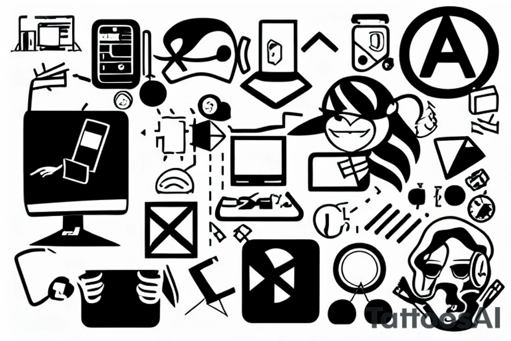 hacker at a computer tattoo idea
