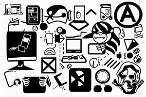 hacker at a computer tattoo idea