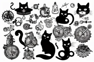 steampunk cat tattoo idea