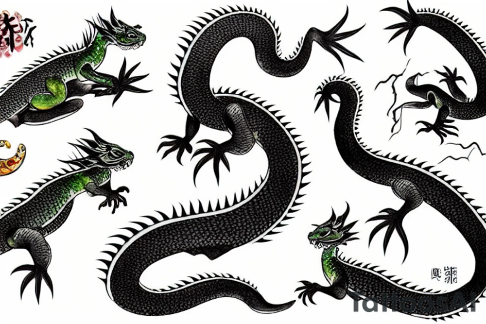 japanese water dragon tattoo idea