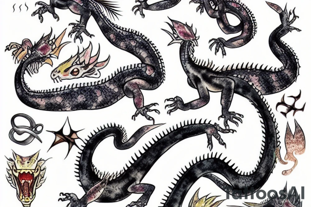 japanese water dragon tattoo idea